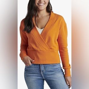 NWT Jag Jeans Women's The Cross-Front Amber  Glow Cotton Sweatshirt. Size Medium